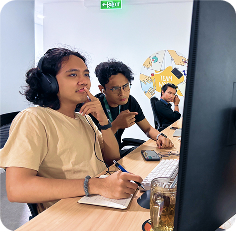 Developers working together on a coding task