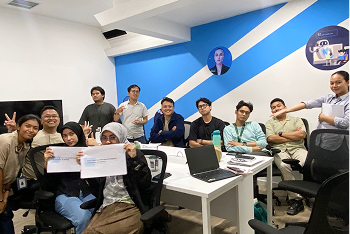 Developers working together on a coding task